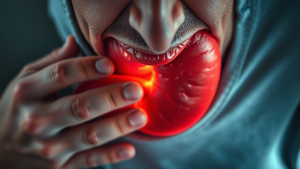 위 미란, 어떤 증상이? (realistic 스타일)