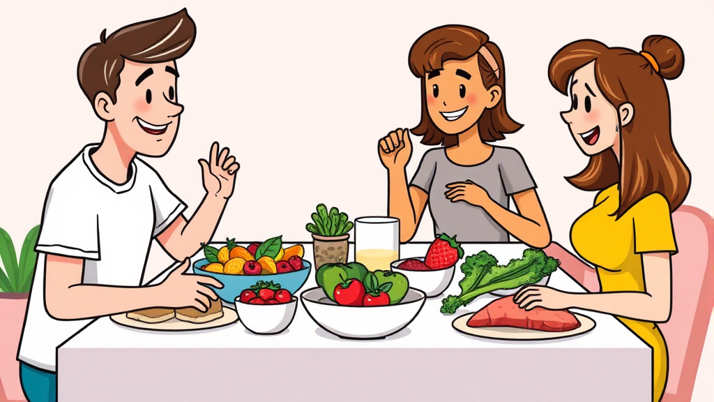 인슐린 저항성 개선을 위한 식단 전략 (cartoon 스타일)