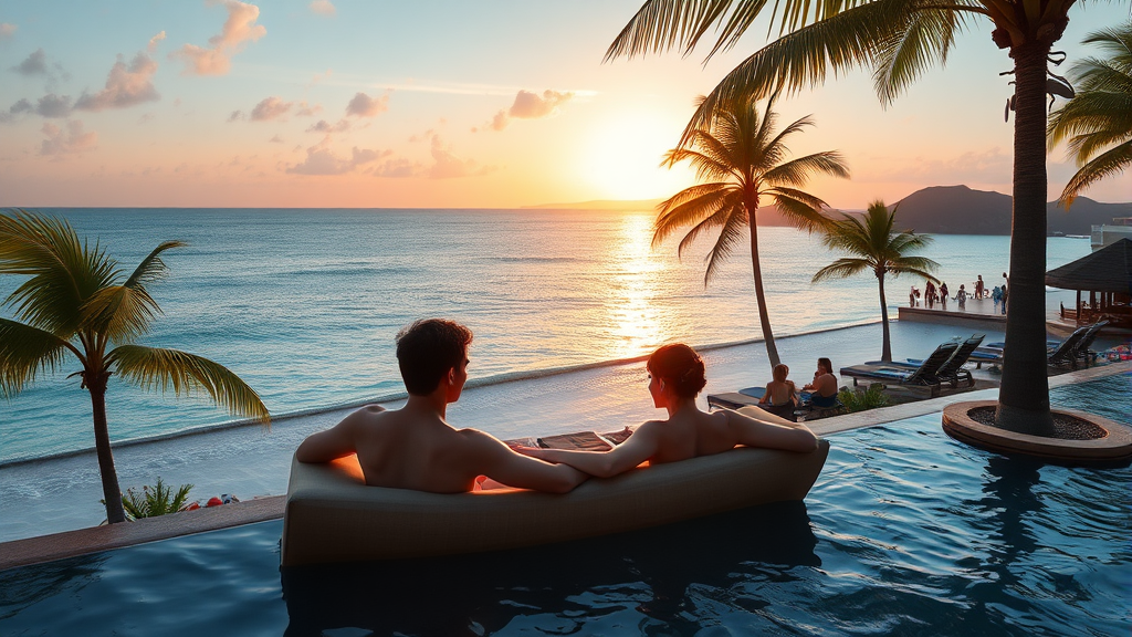 미야코지마 호텔: 푸른 바다와 함께하는 완벽한 휴가 (realistic 스타일)