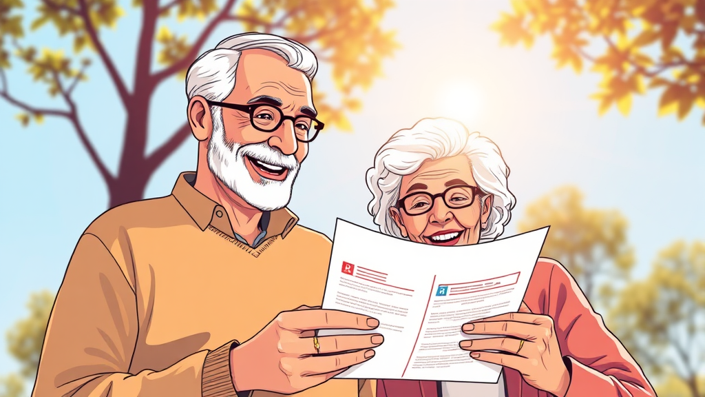 노령연금, 노후 소득 보장의 핵심 (illustration 스타일)