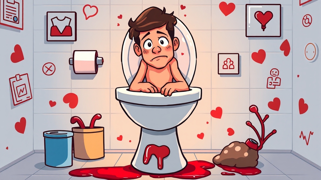 대장암 자가 진단법 (cartoon 스타일)