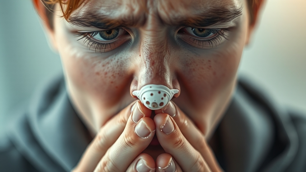 알레르기 비염 주요 증상 (realistic 스타일)