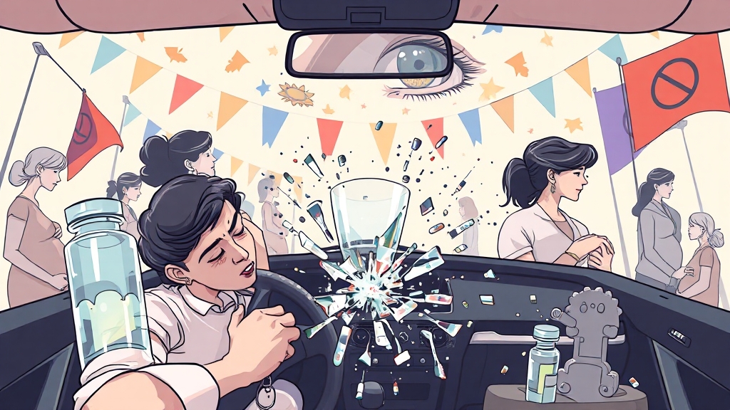 뉴프람정 복용 시 주의사항 (illustration 스타일)