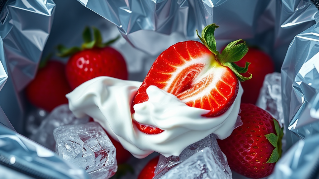 완벽 보관 & 신선도 유지 (realistic 스타일)