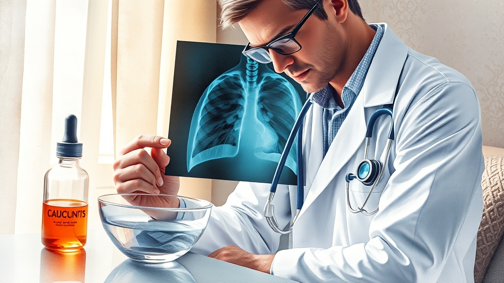 기관지염 진단과 치료 (watercolor 스타일)