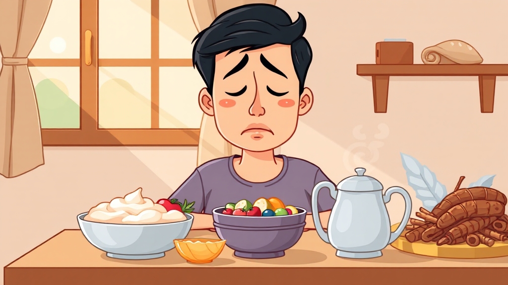 급체에 좋은 음식 vs 피해야 할 음식 (cartoon 스타일)