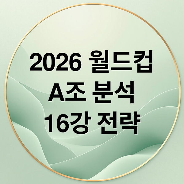 2026 월드컵
A조 분석
16강 전략 (2026 월드컵 조추첨 한국 그룹A)