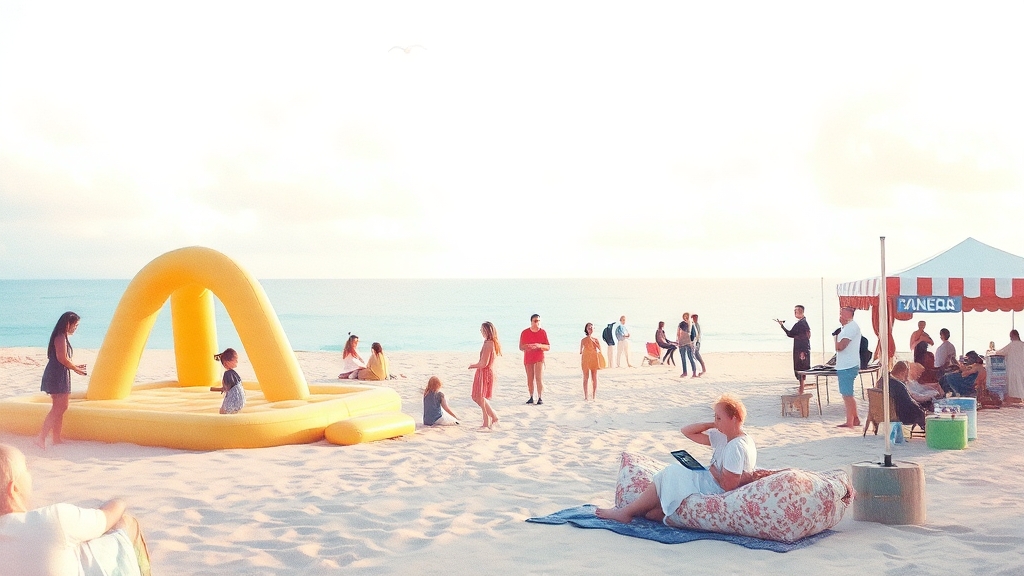 편의 시설 및 부대 행사 (watercolor 스타일)