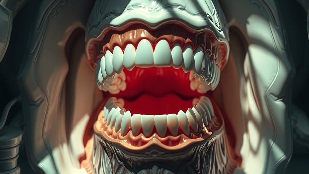 금니 주변 고름 원인 분석 (realistic 스타일)