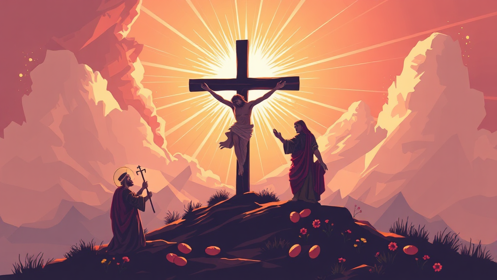 고난주간과 부활절: 희망을 향한 여정 (illustration 스타일)