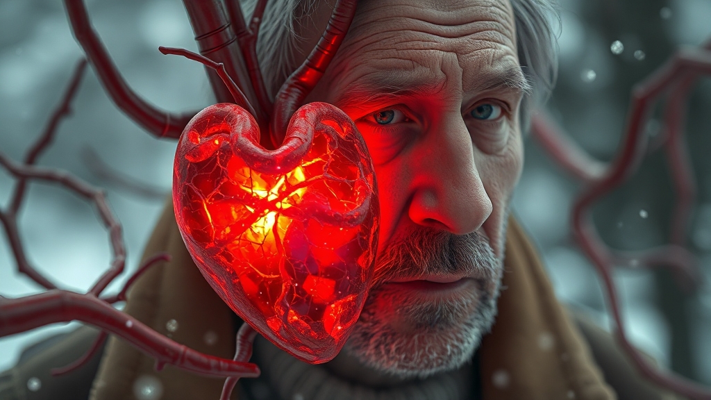 심근경색 주요 원인 및 위험 요인 (realistic 스타일)