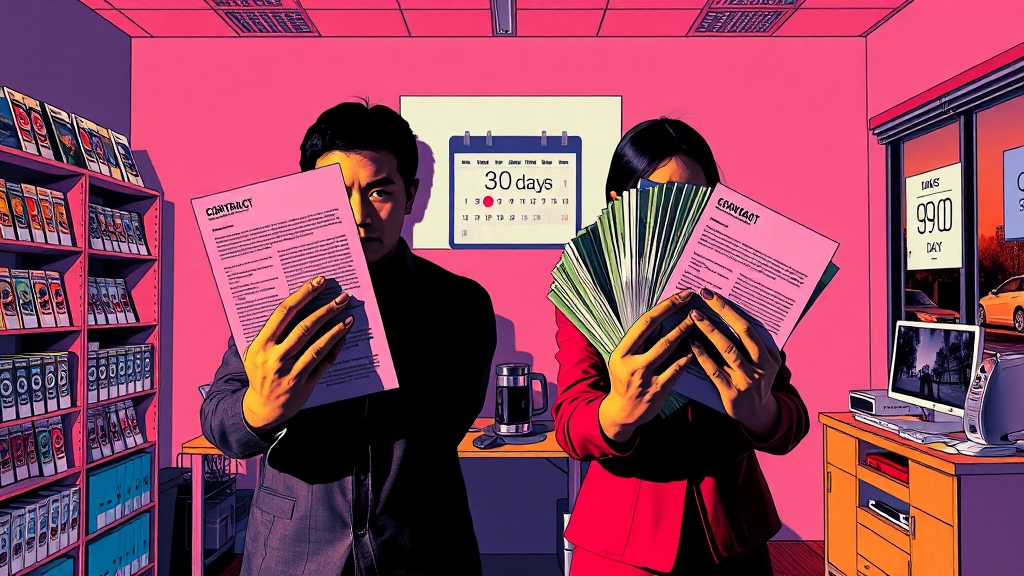 매매업자의 환불 의무 (popart 스타일)