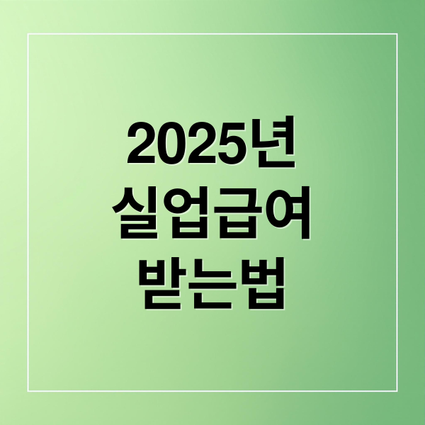 2025년
실업급여
받는법 (실업급여 신청 자격 요건)