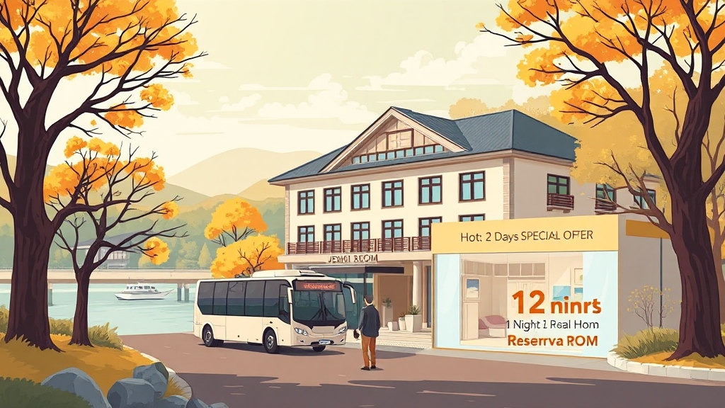 호텔정관루 예약 및 비용 안내 (cartoon 스타일)