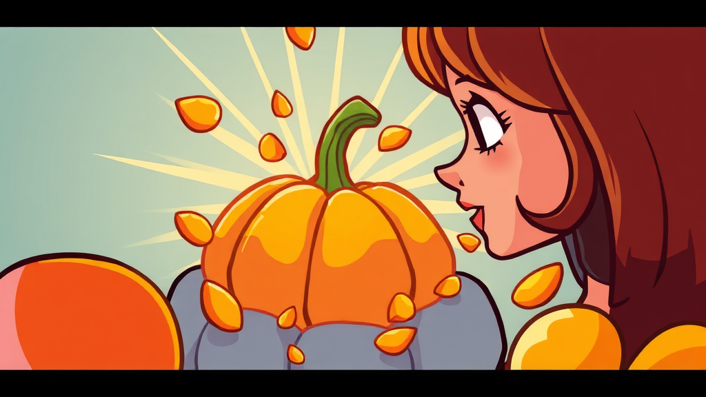 호박씨, 왜 슈퍼푸드일까요? (cartoon 스타일)