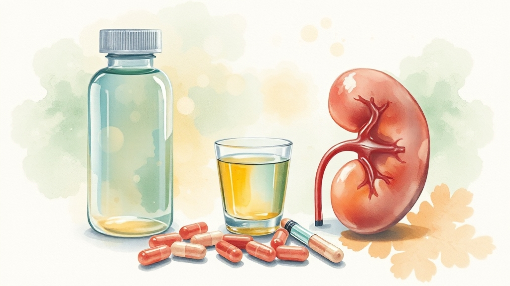 신우신염 치료 방법 및 약물 요법 (watercolor 스타일)