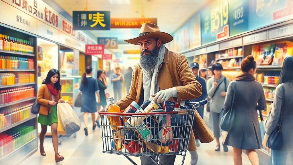 돈키호테 쇼핑 이유 (watercolor 스타일)