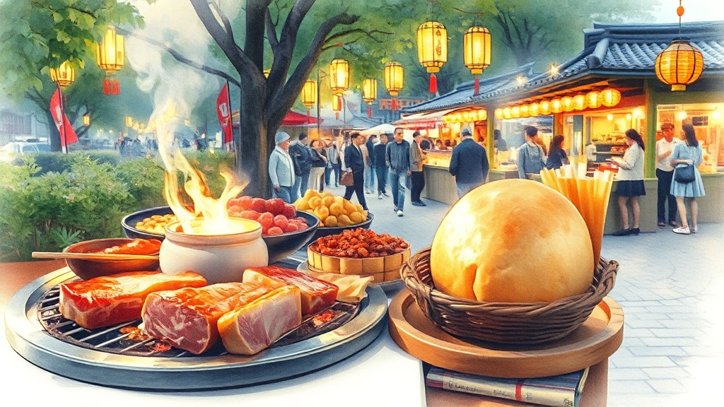 정선아리랑제, 먹거리 천국? (watercolor 스타일)