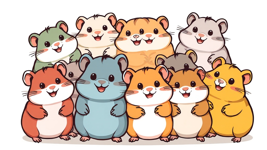 햄스터 종류 및 특징 (cartoon 스타일)