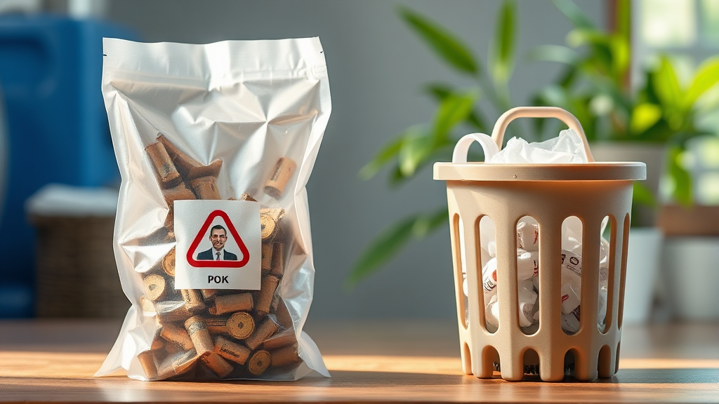 핫팩 포장재, 어떻게 버려야 할까요? (realistic 스타일)