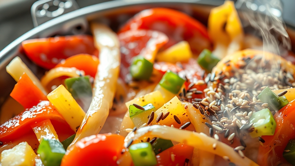 잡채 버무리기 & 맛있게 즐기기 (realistic 스타일)