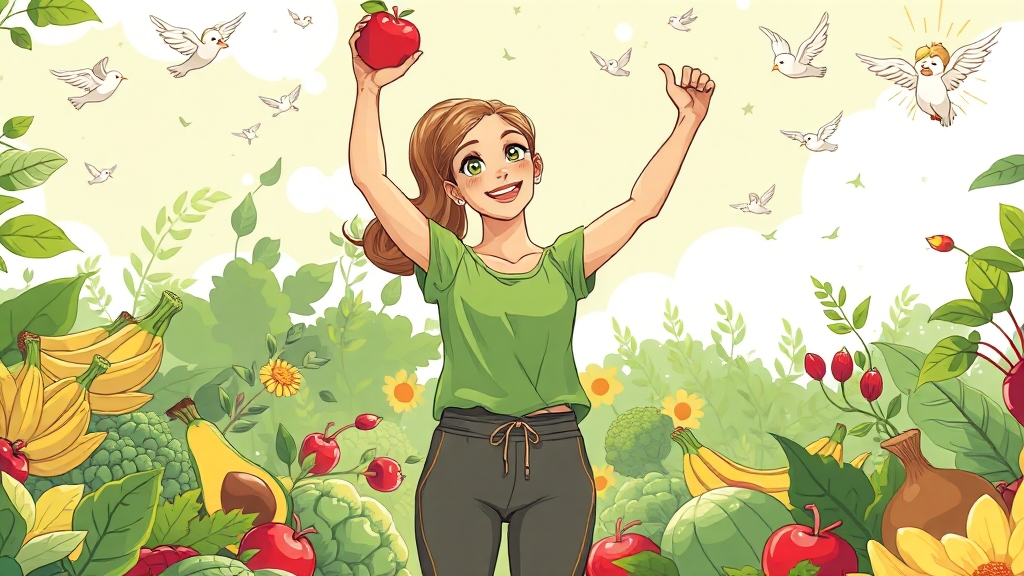 비만도 낮추는 실천 방법 (cartoon 스타일)