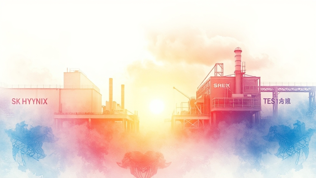 SK하이닉스 투자, 테스에 어떤 영향? (watercolor 스타일)