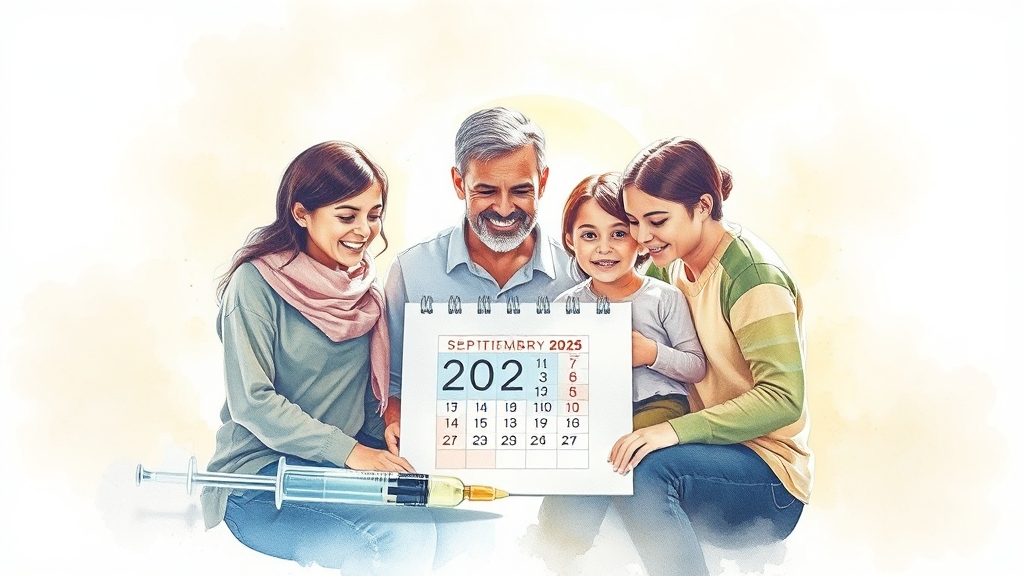 2025년 독감 백신 접종 시기 및 대상 (watercolor 스타일)