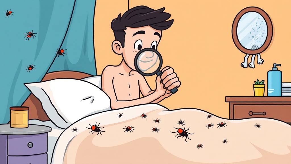 옴 치료 시 위생 관리 (cartoon 스타일)