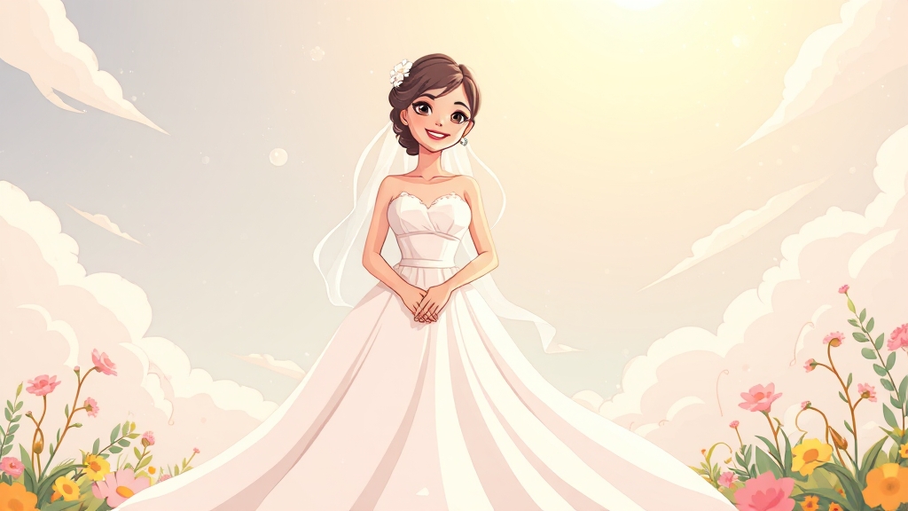 웨딩드레스 꿈, 어떤 메시지를 담고 있을까? (cartoon 스타일)