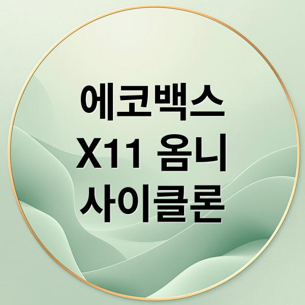 에코백스
X11 옴니
사이클론 (에코백스 X11 OMNICYCLONE 로봇청소기)