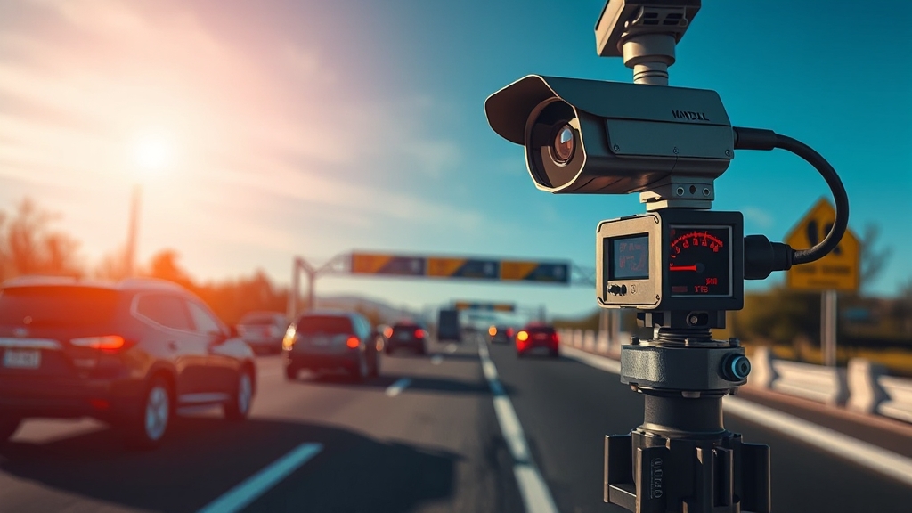 속도위반 카메라 작동 원리 (realistic 스타일)