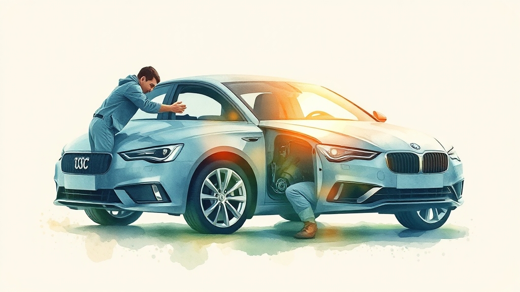 자동차 검사 종류와 대상 (watercolor 스타일)