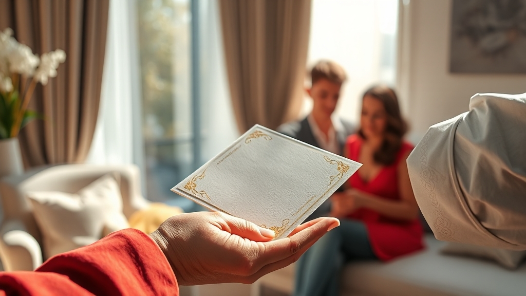 청첩장 주는 꿈: 관계 발전 (realistic 스타일)