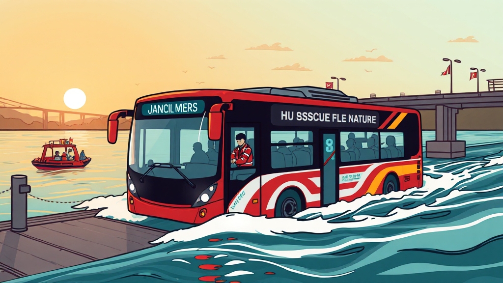 한강 버스 사고 개요 (cartoon 스타일)