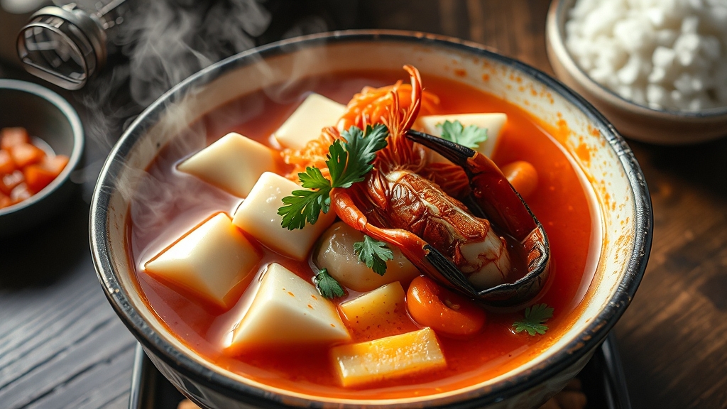 순두부찌개, 뭐가 필요할까? (realistic 스타일)