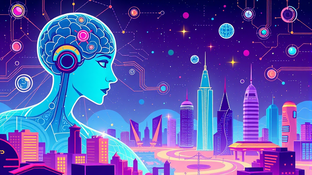 IT, AI와 양자컴퓨팅 시대 (cartoon 스타일)