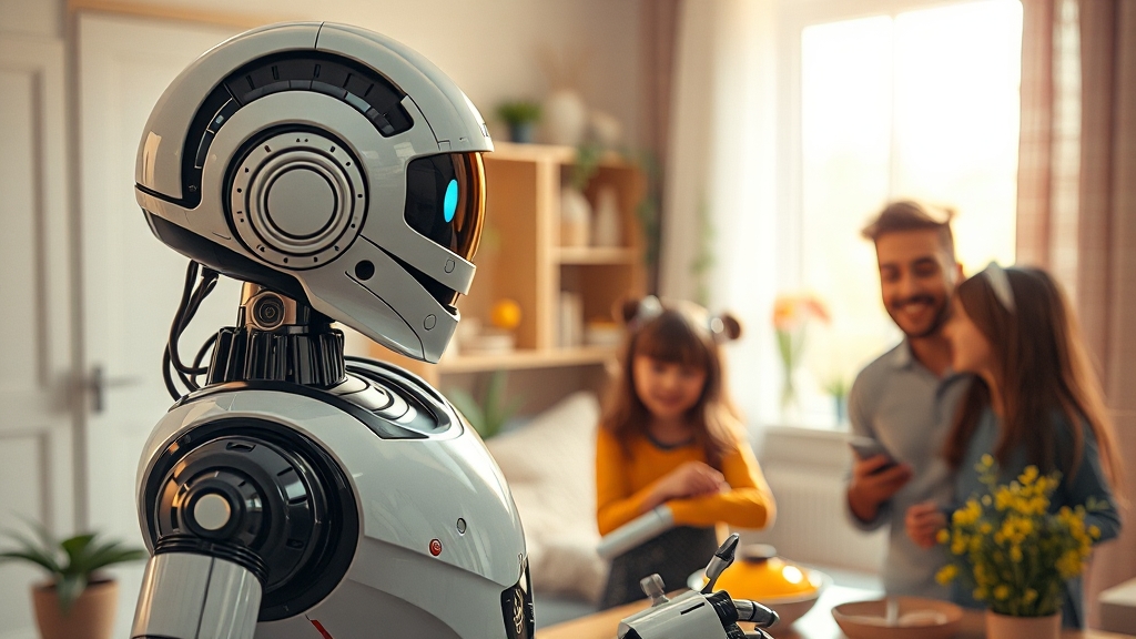 AI 로봇의 주요 기능 및 특징 (realistic 스타일)