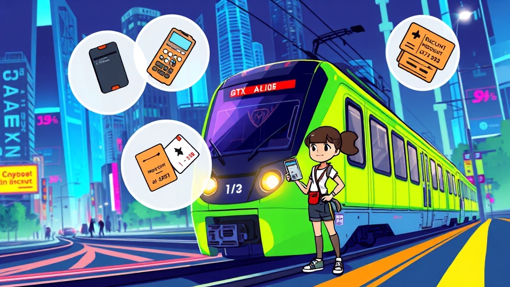 GTX A노선 요금 정보: 교통카드 활용 (cartoon 스타일)