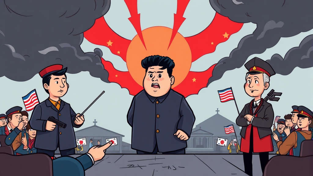 북한 위협 & 한미 관계 변수 (cartoon 스타일)