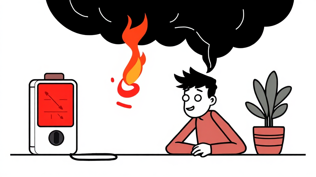 사용 중단 및 안전 수칙 (illustration 스타일)