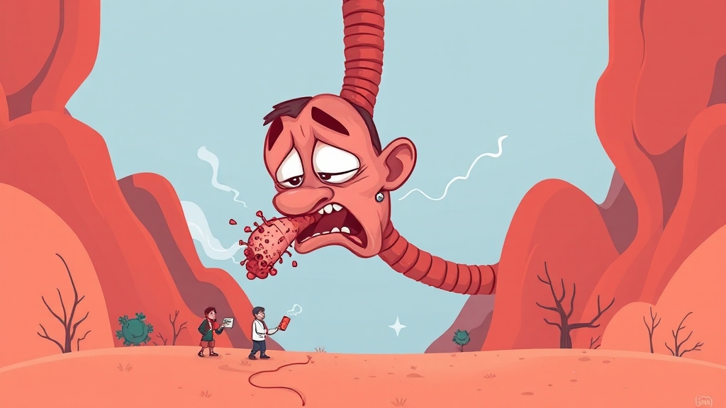 기관지염의 원인과 종류 (cartoon 스타일)