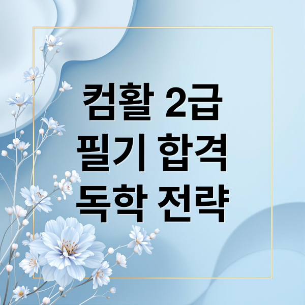 컴활 2급
필기 합격
독학 전략 (컴활2급 필기 문제집)