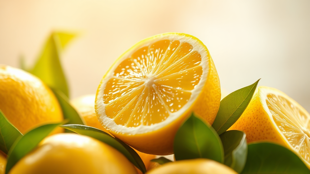 레몬, 감기 예방과 피부 건강의 든든한 지원군 (realistic 스타일)