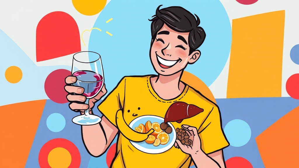 건강한 음주 습관으로 숙취 예방 (cartoon 스타일)