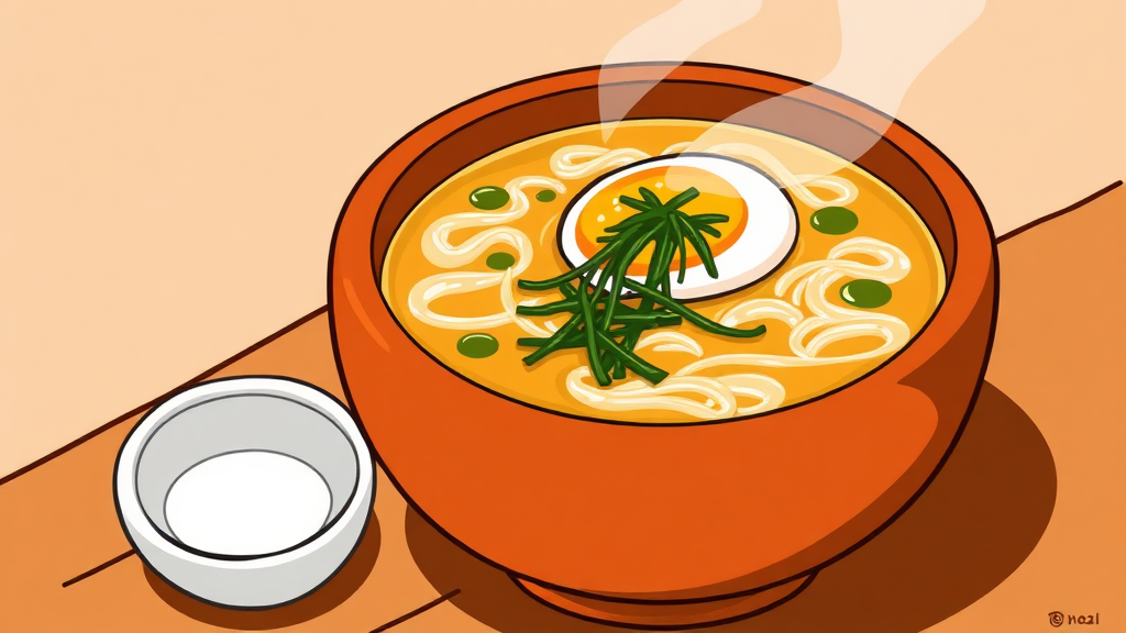 집에서 즐기는 콩나물국밥 레시피 (cartoon 스타일)