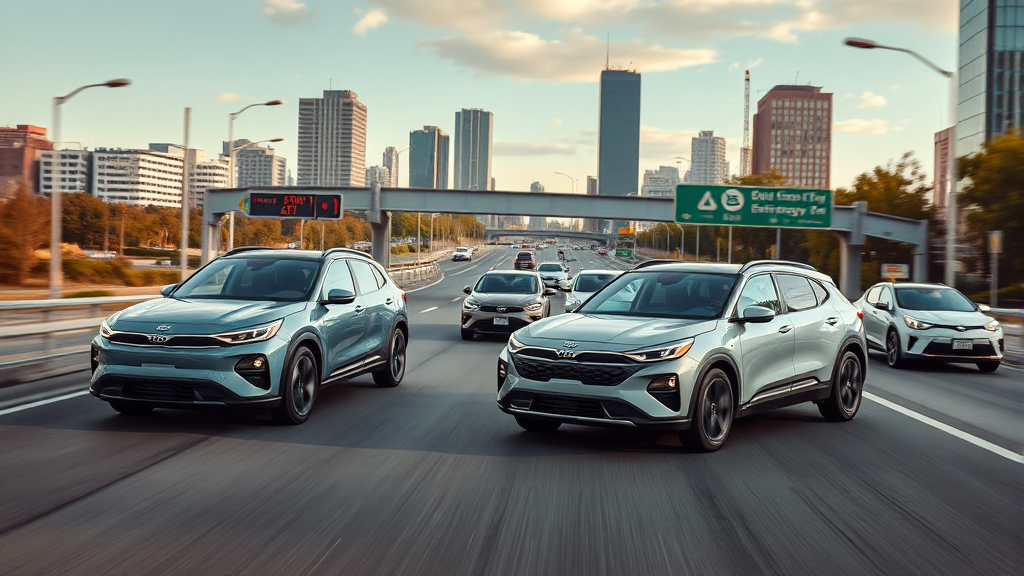 주행 거리 비교: 시내 vs 고속 (realistic 스타일)