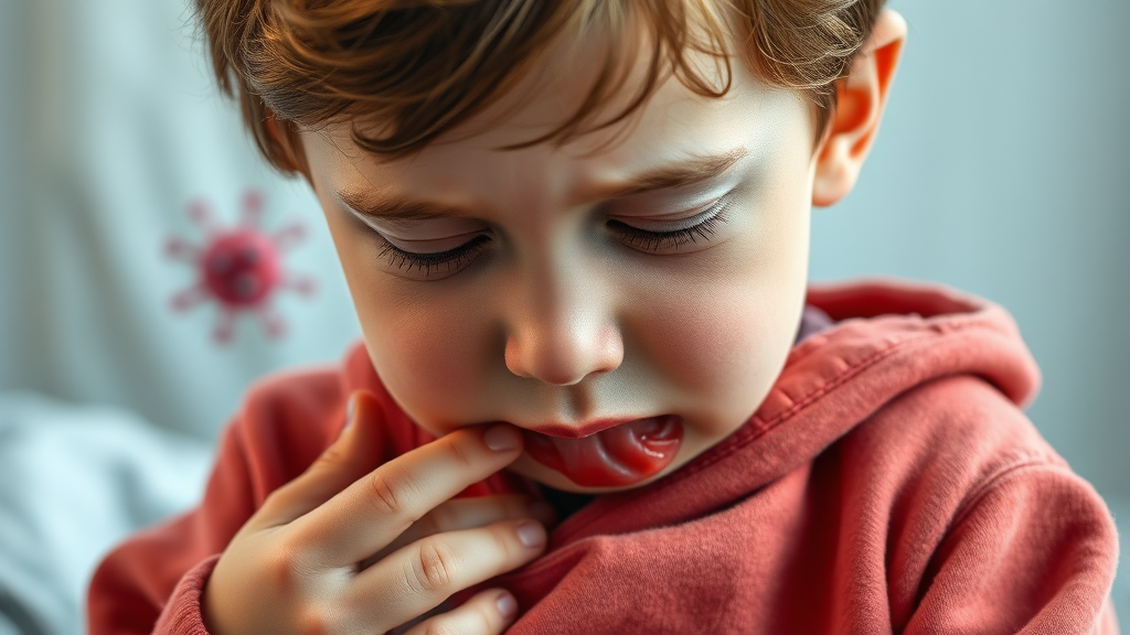 A형 독감 구토 원인 (realistic 스타일)