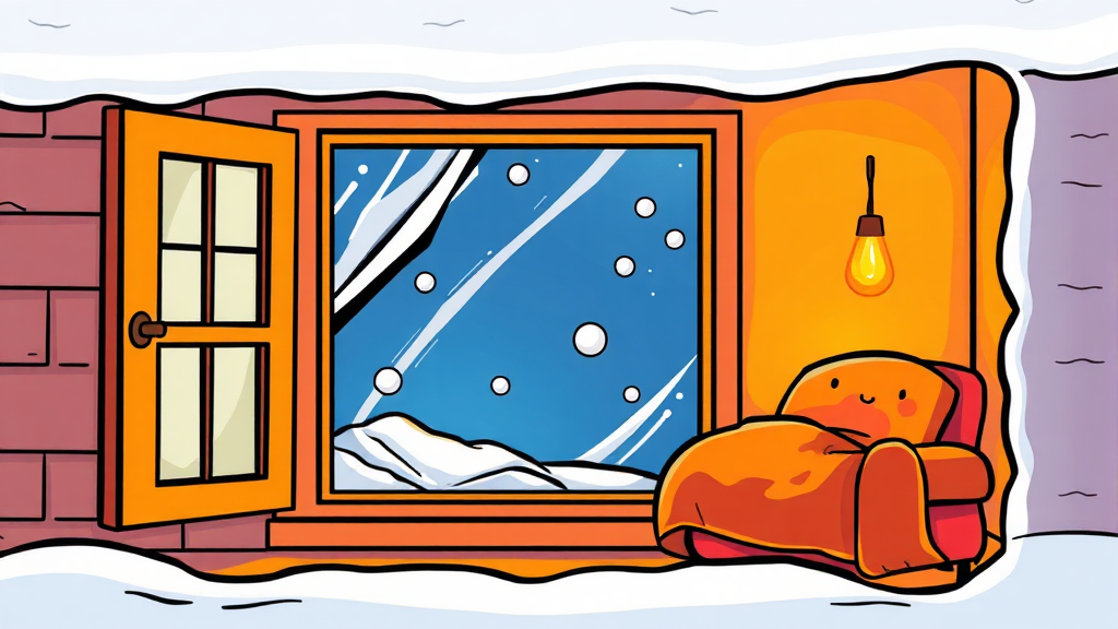 외풍 차단 & 단열 강화, 필수! (cartoon 스타일)