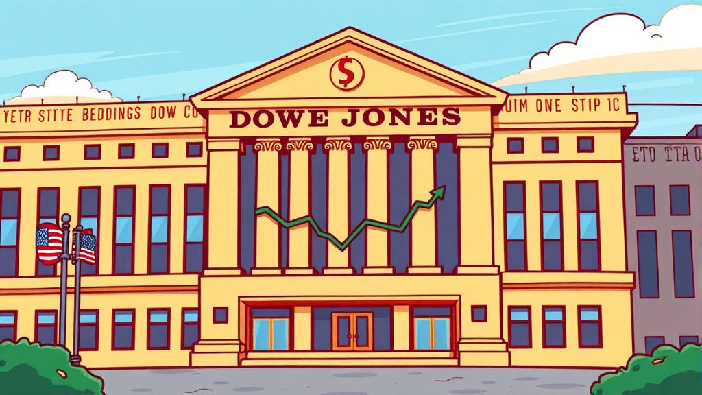 미국 3대 증시 완벽 분석: 나스닥, S&P500, 다우존스 핵심 가이드 5 다우존스: 역사와 전통의 대변자, 30개 우량 기업의 움직임 (cartoon 스타일)